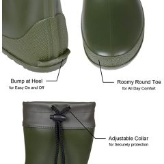 Women's Packable Tall Rain Boots Lightweight Foldable Flat Wellies Muck Boots