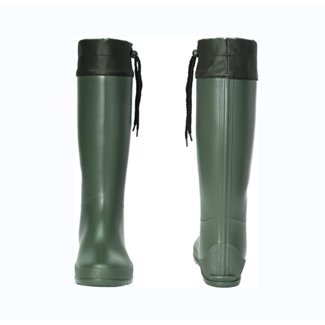 Women's Packable Tall Rain Boots Lightweight Foldable Flat Wellies Muck Boots