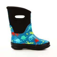 Unisex Neoprene Printing Warm Rubber Rain Boots for Kids Waterproof rubber Rain Boots