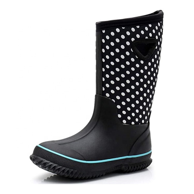 Fashion desgin custom pure Kids Rainboots waterproof neoprene rain boots toddler