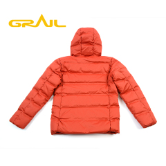 Winter warm hiking heat tape seamless welded puffer children down jacket with 90 grey duck down