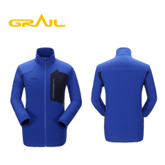 Outdoor soft shell jacket 100% polyester spring man waterproof clothing softshell jacket with patched chest pocket