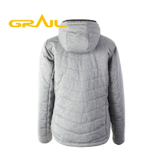 Yarn dyed modern waterproof hooded knit gray women's softshell jacket coats custom with zipper