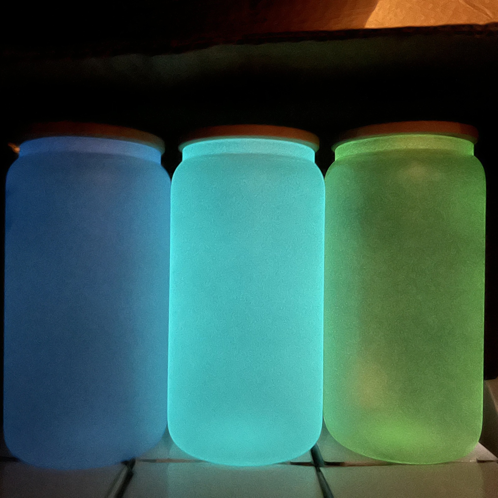 Wealthysub China warehouse sublimation 16oz glow in the dark glass can