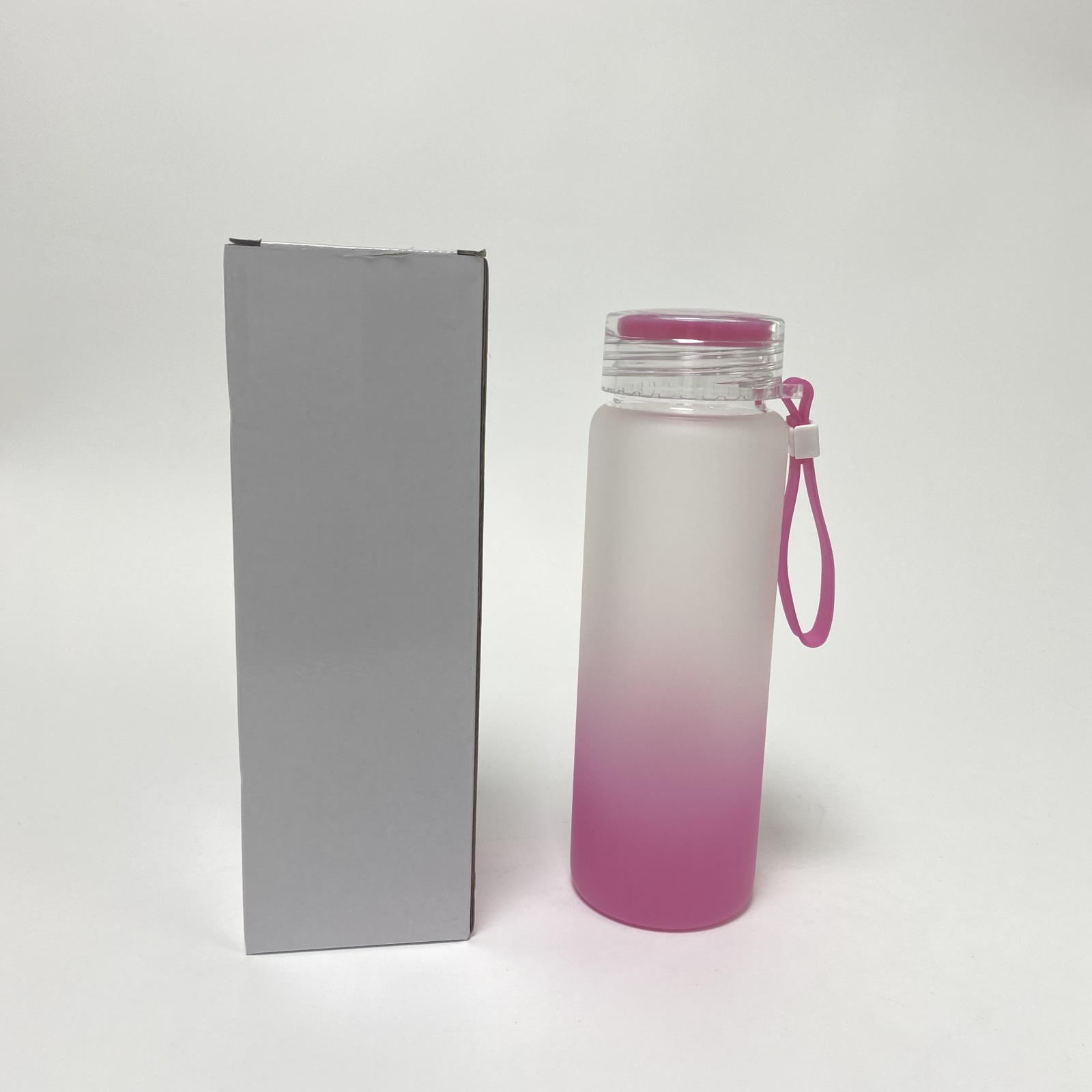 Wealthysub China warehouse sublimation 17oz Gradient Frosted Glass Water Bottle
