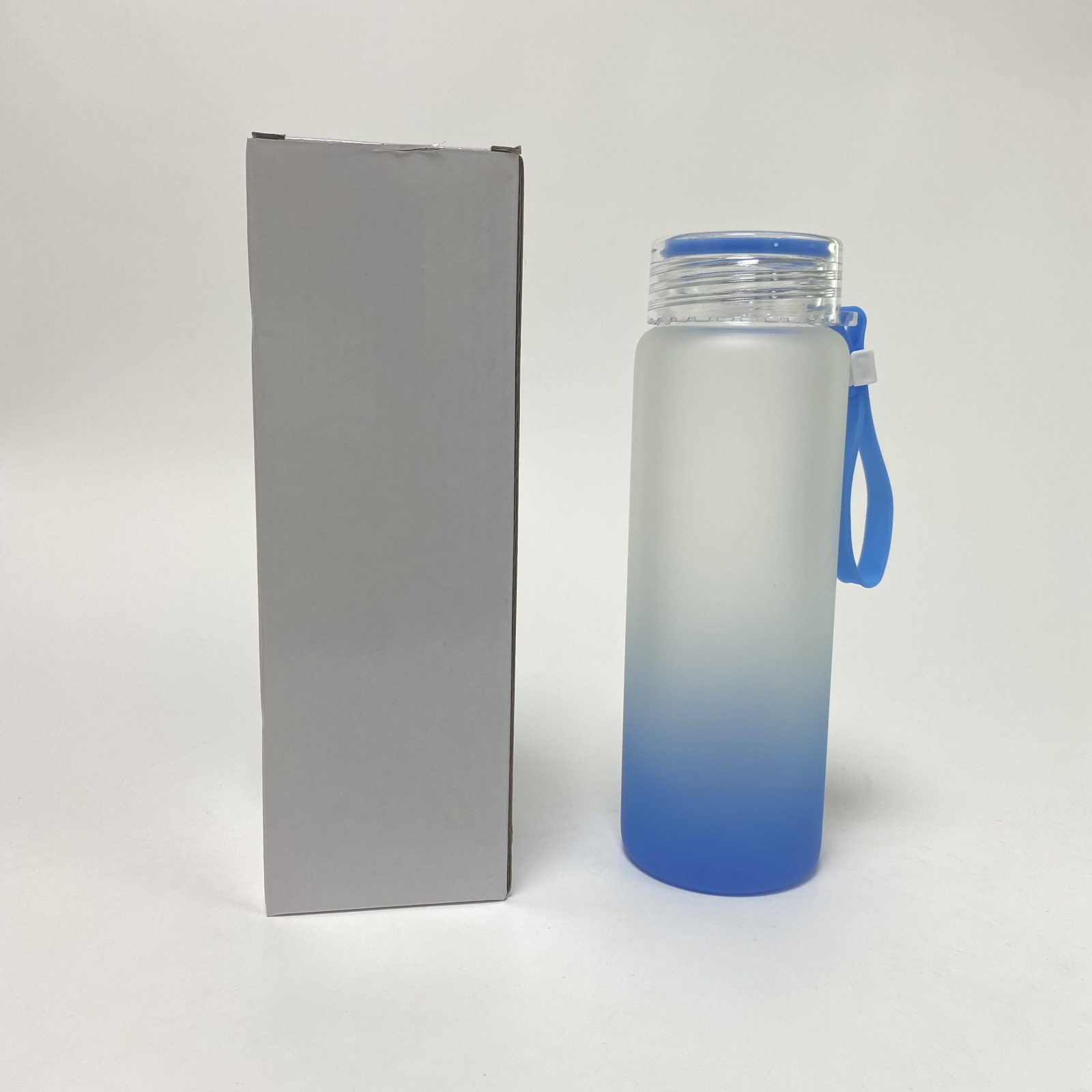 Wealthysub China warehouse sublimation 17oz Gradient Frosted Glass Water Bottle