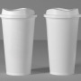 Custom PP Reusable White BPA free Plastic Coffee Cup with Lid