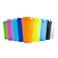 Custom PP Reusable White BPA free Plastic Coffee Cup with Lid