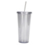 24oz Double Wall Plastic Clear Reusable Cups Acrylic AS Insulated Travel Tumblers