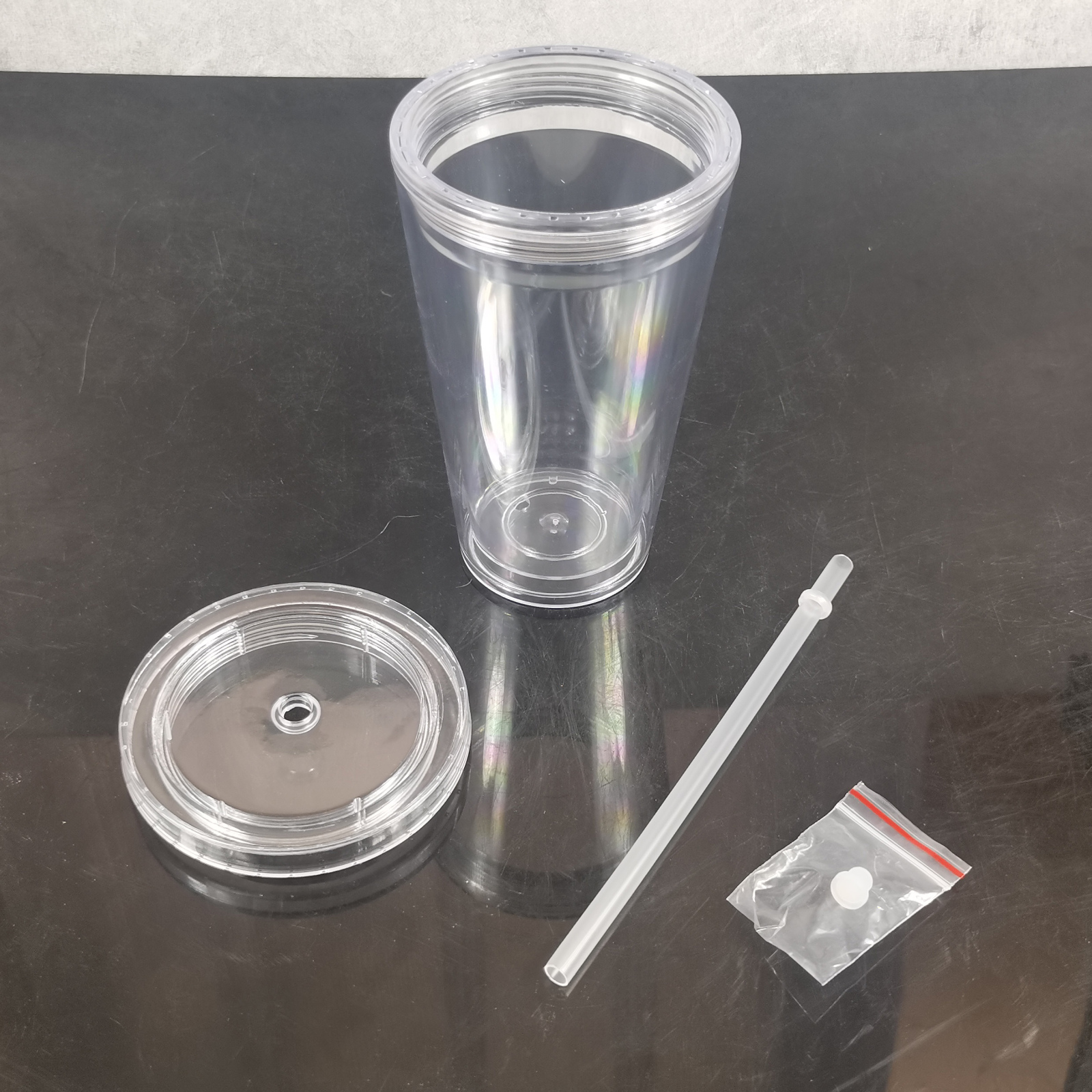 Verre à boule à neige en acrylique de 12 oz/16 oz/24 oz de l'entrepôt chinois Wealthysub