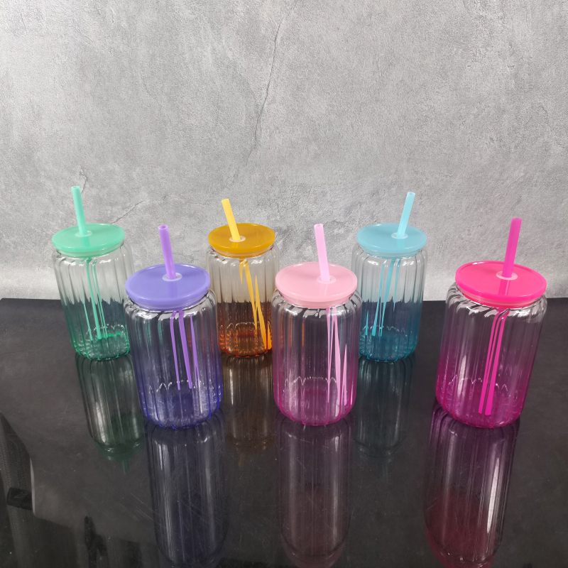 Wealthysub, Китай, сублимационная стеклянная чашка с градиентным желе и полосками, 16 унций