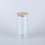 USA Warehouse Clear 16oz Sublimation Glass Can With Bamboo Lids And Straw