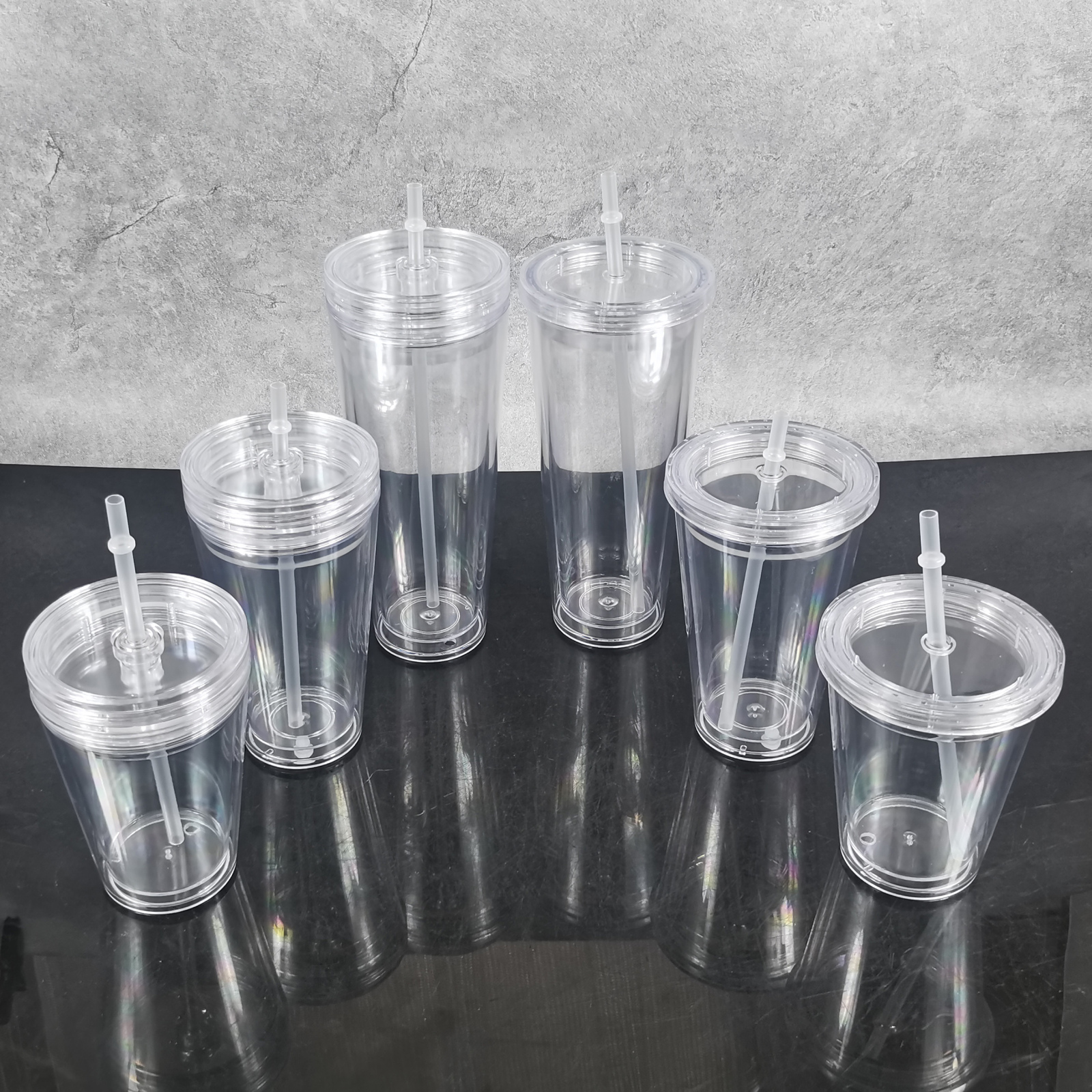 Verre à boule à neige en acrylique de 12 oz/16 oz/24 oz de l'entrepôt chinois Wealthysub