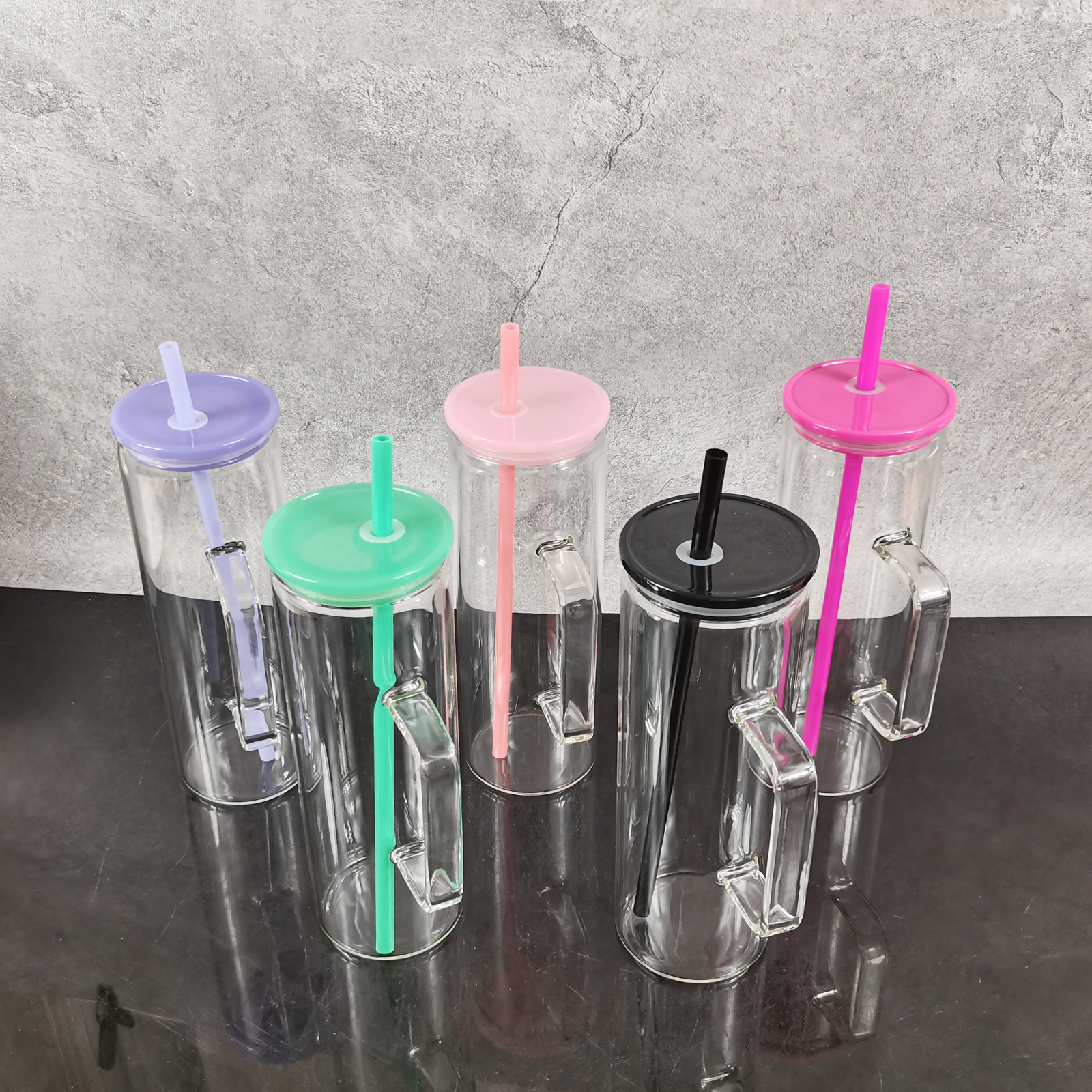 Wealthysub Chine entrepôt sublimation 20oz sublimation tasse à poignée monocouche transparente