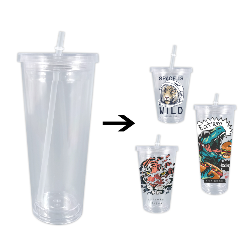 Со склада Wealthysub в Китае акриловый стакан в форме снежного шара на 12/16/24 унции