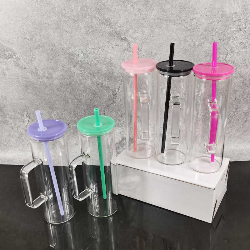 Wealthysub Китай склад сублимации 20 унций сублимационная прозрачная однослойная чашка с ручкой