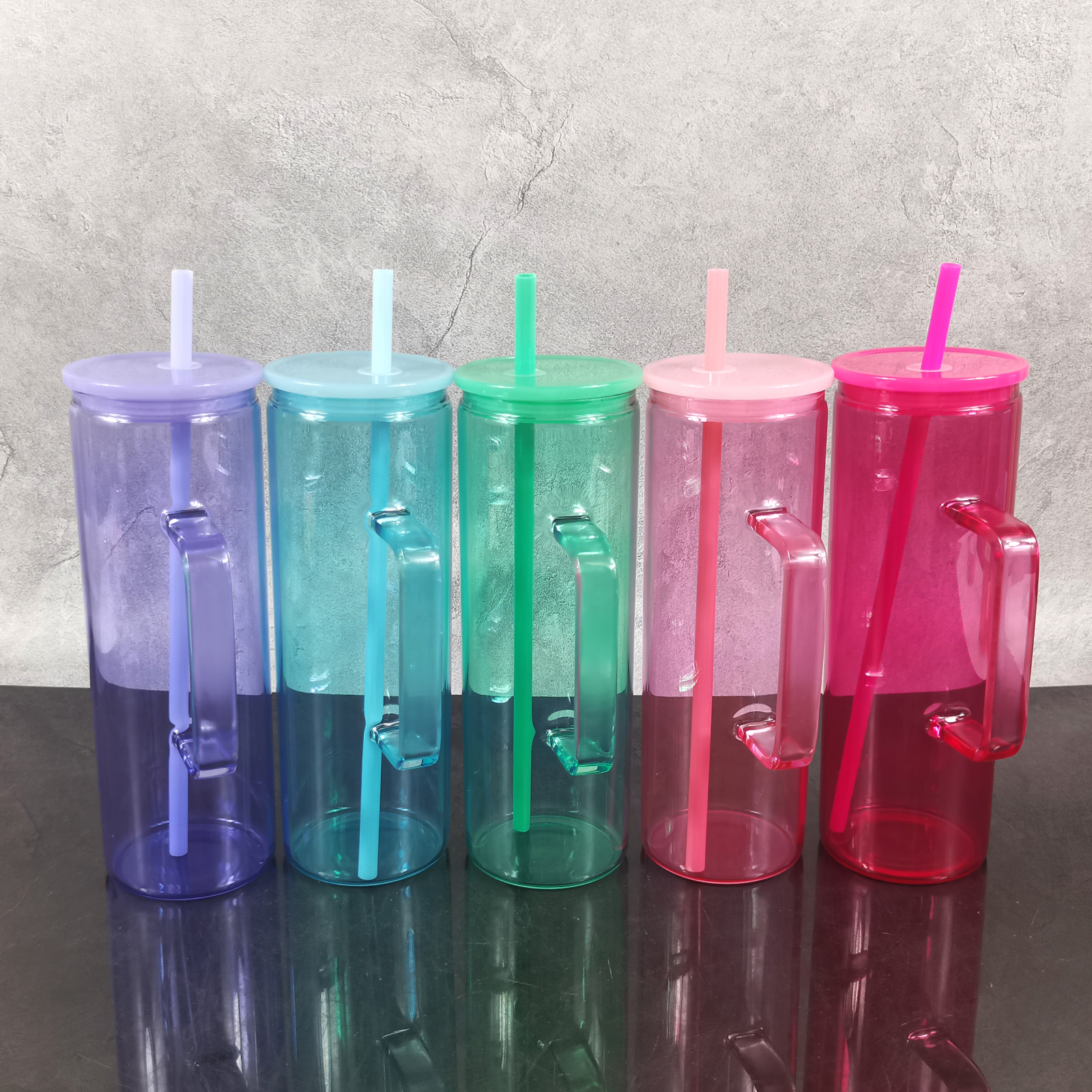 Wealthysub China warehouse sublimation 20oz sublimation jelly colored single-layer handle cup