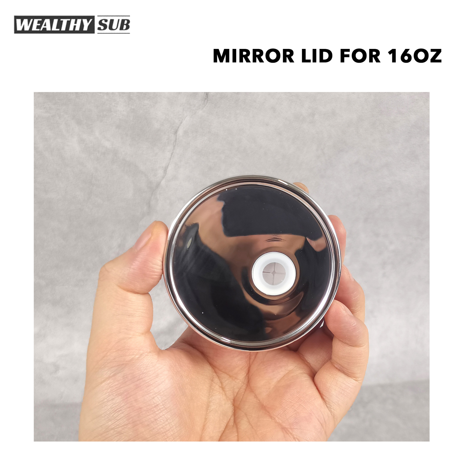 Wealthysub China warehouse mirror lid 16oz 20oz for glass can 