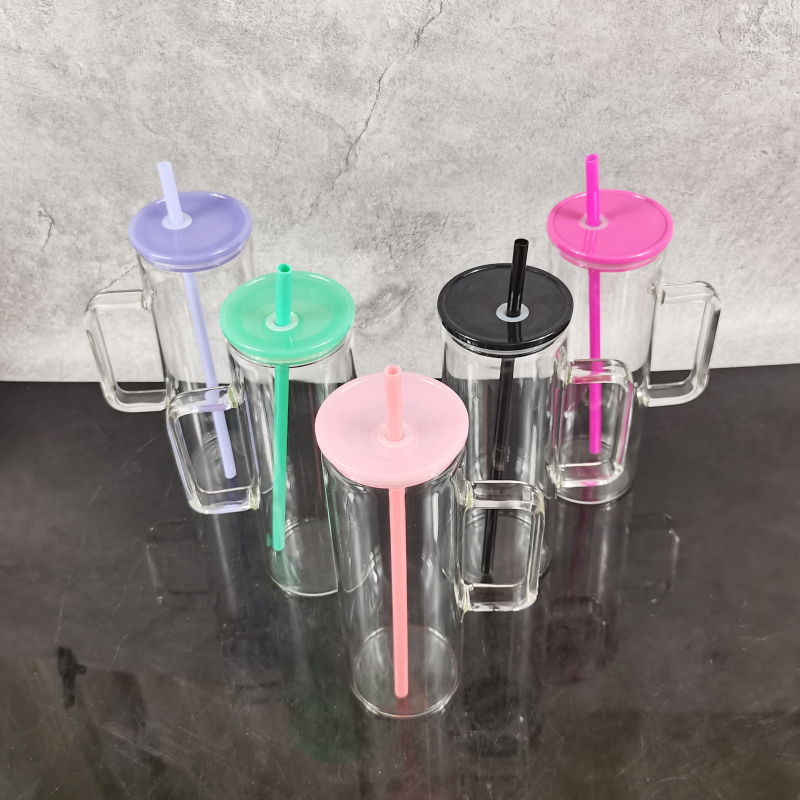 Wealthysub Китай склад сублимации 20 унций сублимационная прозрачная однослойная чашка с ручкой