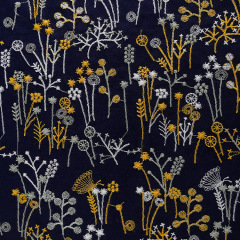 Multicolour full blossom LINEN-RAMIE GROUND ,POLYESTER Multicolour EMB THREADS pattern-PASTORALE style embroidery lace fabric-B16368