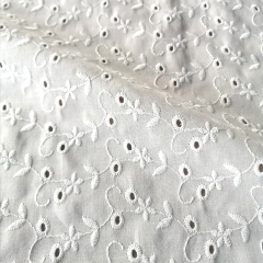 Natural white Best sale Japan Market 100%cotton voile floral samllwork embroidery lace fabric-B16047