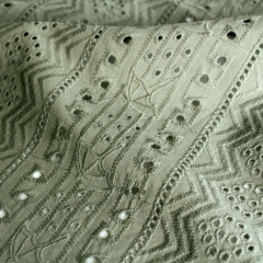 Natural white for hot sale 100% cotton voile stripe embroidery fabric-B15853-1