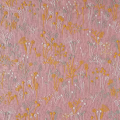 Multicolour full blossom LINEN-RAMIE GROUND ,POLYESTER Multicolour EMB THREADS pattern-PASTORALE style embroidery lace fabric-B16368