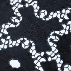 Laser cut Luxuriant hollow hook 100%polyester embroidery lace fabric