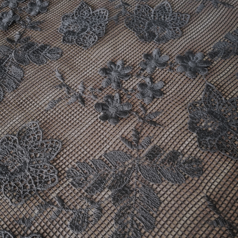 French Wedding NET/MESH GROUND 3D Flower Embroidery Guipure Lace Fabric 100% Polyester -B45323