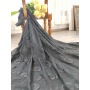 3D voile cotton ground big floral embroidery lace fabric-B15942