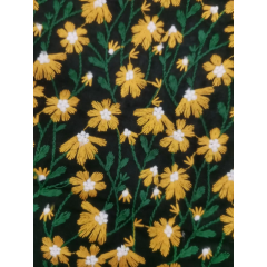 Multicolour full blossom LINEN-COTTON GROUND ,POLYESTER Multicolour EMB THREADS pattern-PASTORALE style embroidery lace fabric-B16233
