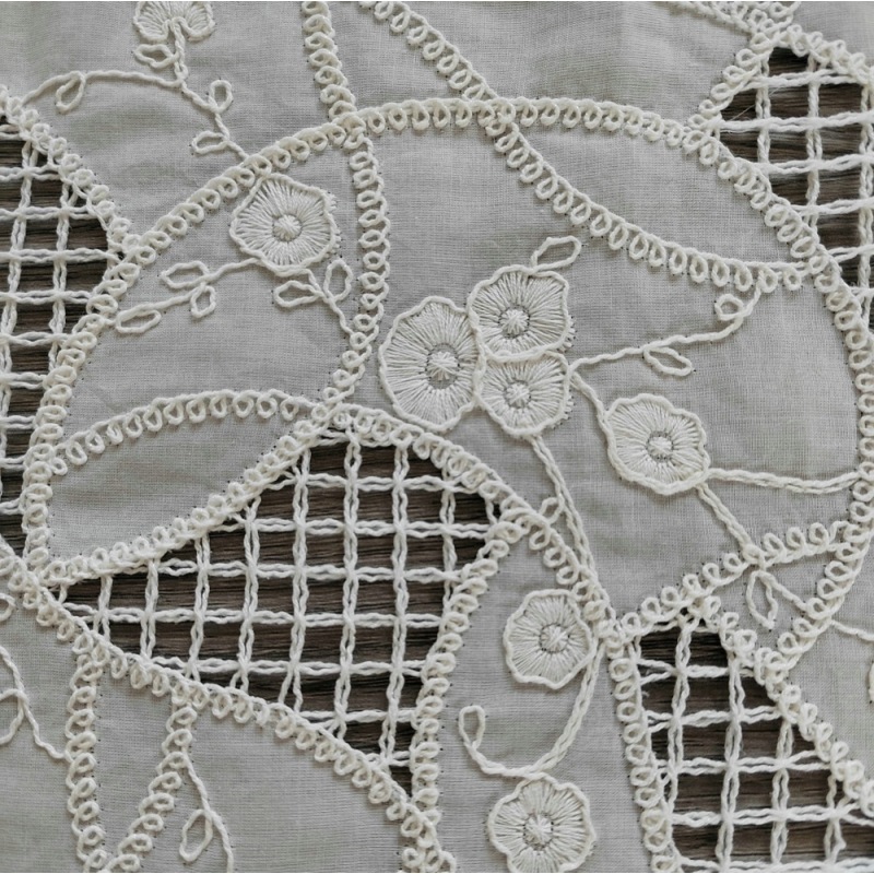 LASER cut eyelet crochet Luxuriant hollow hook embroidery lace fabric 100%cotton