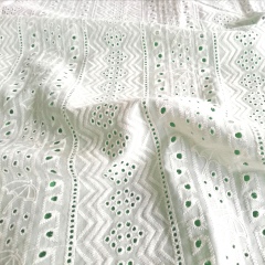 Natural white for  hot sale 100% cotton voile stripe embroidery fabric-B15853-1