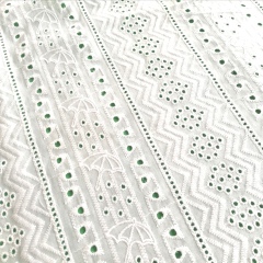 Natural white for hot sale 100% cotton voile stripe embroidery fabric-B15853-1