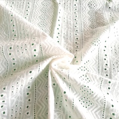 Natural white for hot sale 100% cotton voile stripe embroidery fabric-B15853-1