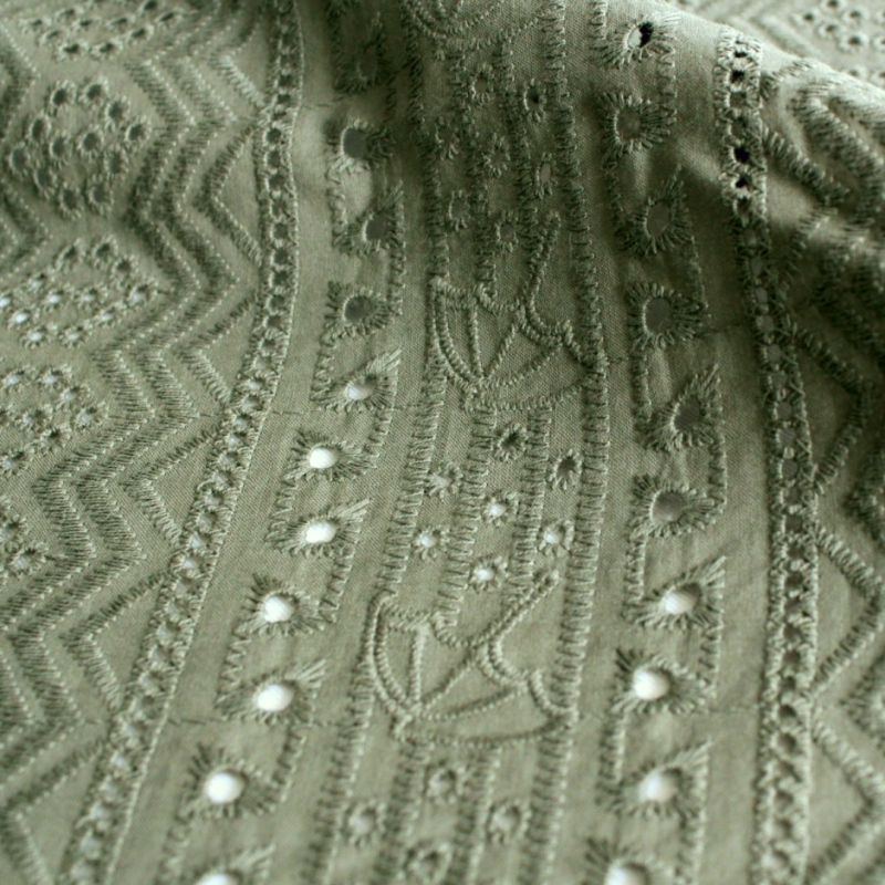 Natural white for  hot sale 100% cotton voile stripe embroidery fabric-B15853-1