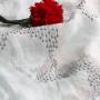 100%Ramie ground ,two-tone emb threads pattern-PASTORALE style embroidery lace fabric-B85001