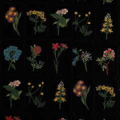 Multicolour full blossom COTTON SQUARED GROUND ,POLYESTER Multicolour EMB THREADS pattern-PASTORALE style embroidery lace fabric-B16371