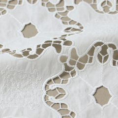 Laser cut Luxuriant hollow hook 100%polyester embroidery lace fabric