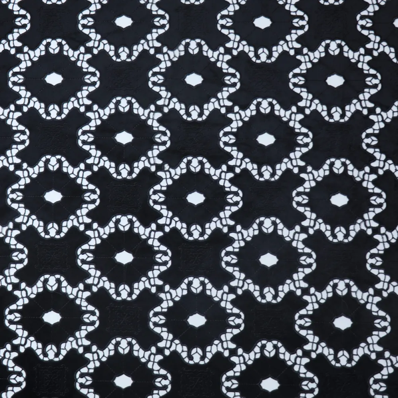 Laser cut Luxuriant hollow hook 100%polyester embroidery lace fabric