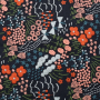 Multicolour full blossom LINEN-COTTON GROUND ,POLYESTER Multicolour EMB THREADS pattern-PASTORALE style embroidery lace fabric-B16369