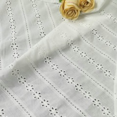 English-white cotton voile eyelet embroidery lace fabric