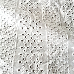 Natural white for 100% cotton stripe embroidery fabric-B15040