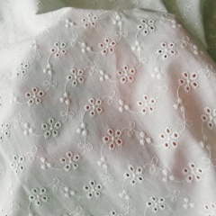 Natural white Best sale Japan Market 100%cotton voile floral samllwork embroidery lace fabric-B15814
