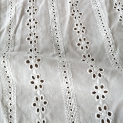 English-white cotton voile eyelet embroidery lace fabric