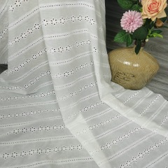 English-white cotton voile eyelet embroidery lace fabric