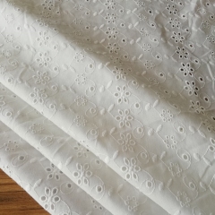 Tender natural white for children small flower embroidery dresses fabric-B15028
