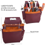 Customized Multifunction Heavy Duty PU Leather Plumbers Waterproof Workforce Waist With Belt Tool Bag