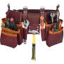 Customized Multifunction Heavy Duty PU Leather Plumbers Waterproof Workforce Waist With Belt Tool Bag