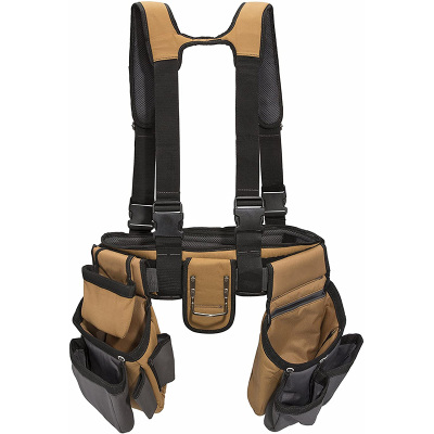 Leathered Waterproof Polyester Hardware Electrical Tool Belts with Suspenders